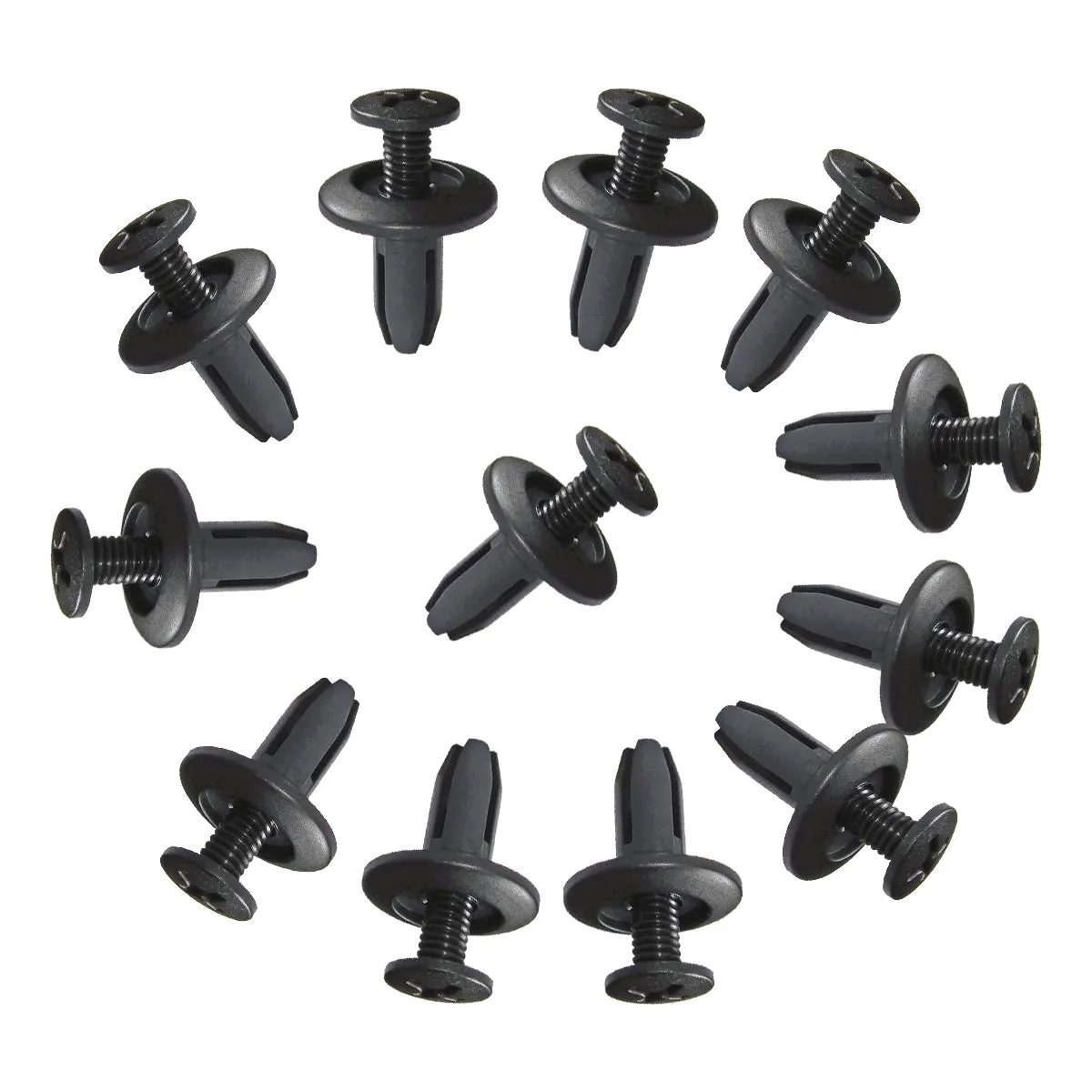 100 Pcs Car Fender Push in Type Rivets Fastener 15 x 12 x 6mm