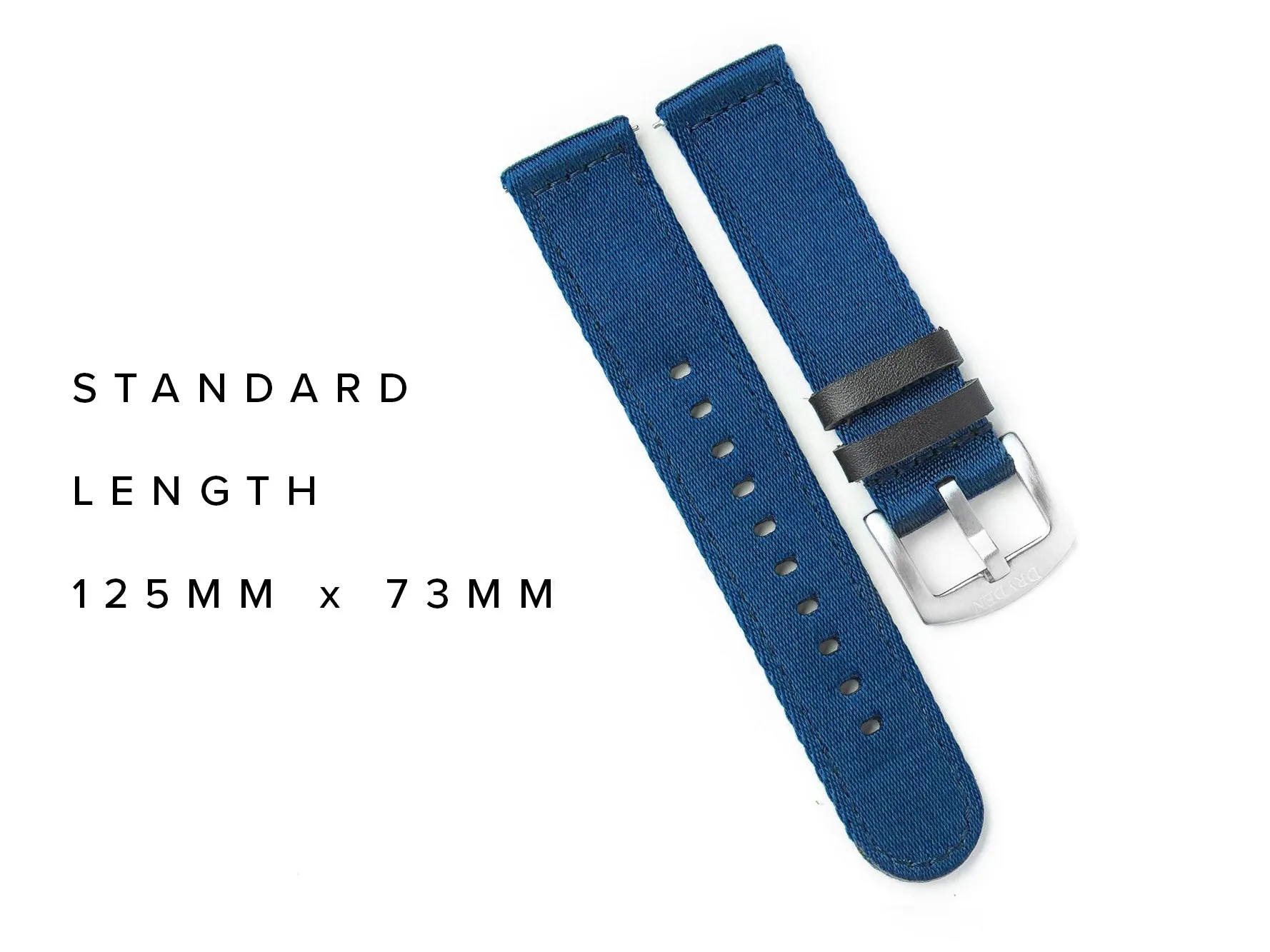 20mm 22mm Quick Release Premium Seat Belt Nylon Watch Strap - Blue