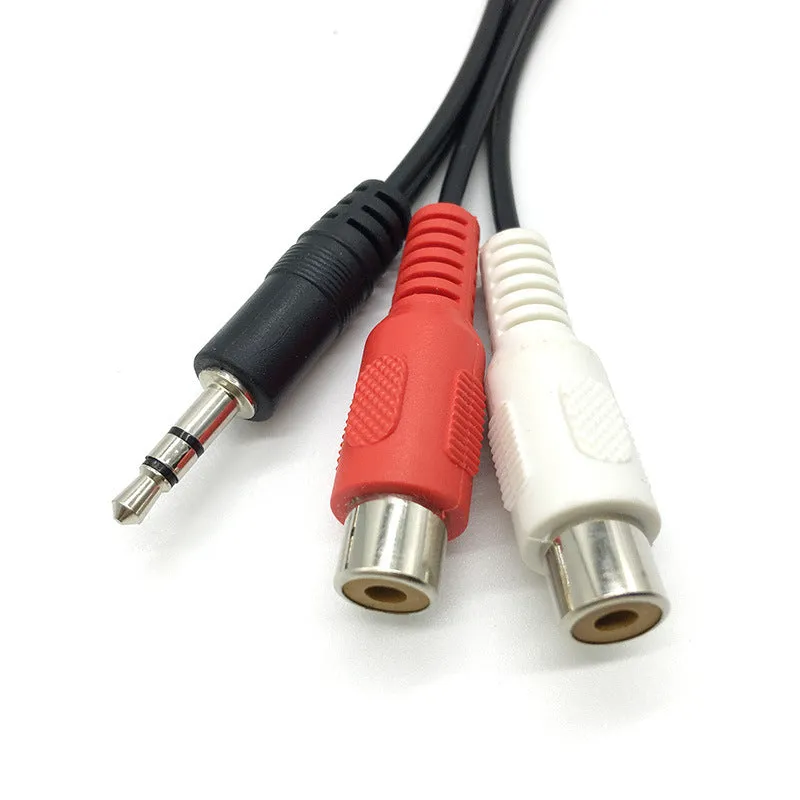 3.5MM one in two 2RCA female audio cable