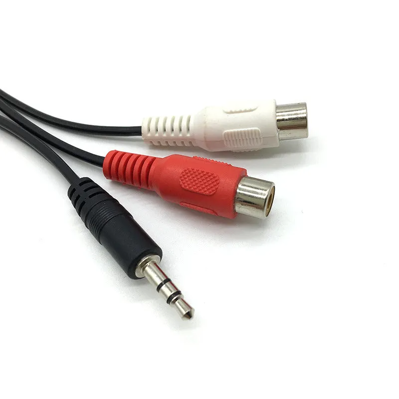 3.5MM one in two 2RCA female audio cable