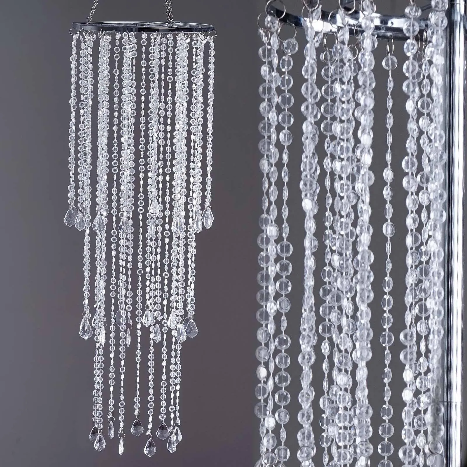 36" Acrylic Diamond Chandelier Centerpiece For Wedding Party Event - Free Stand   Poles