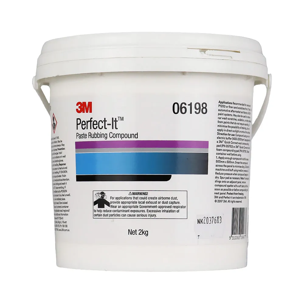 3M 06198 Perfect It Paste Rubbing Compound 2kg Cutting Plus EX P1200 Scratches