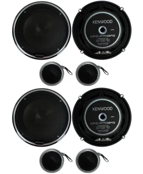 4) New Kenwood KFC-P709PS 6.5" 560W Car Audio Component Speaker Systems Stereo