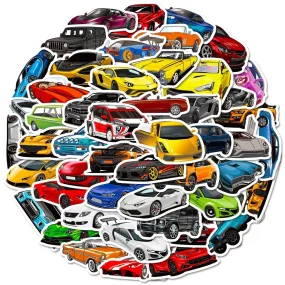 (50 pcs) Cool Sport Car Stickers Waterproof Vinyl Scrapbook Decorative Stickers