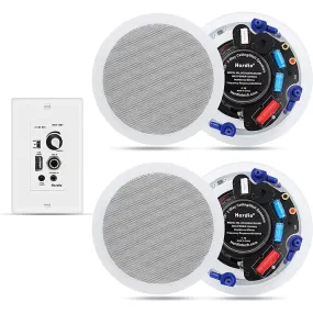 5.25" Ceiling Bluetooth Speakers 600 Watts 2-Way HCS528-16BT-4CH (4 Speakers)