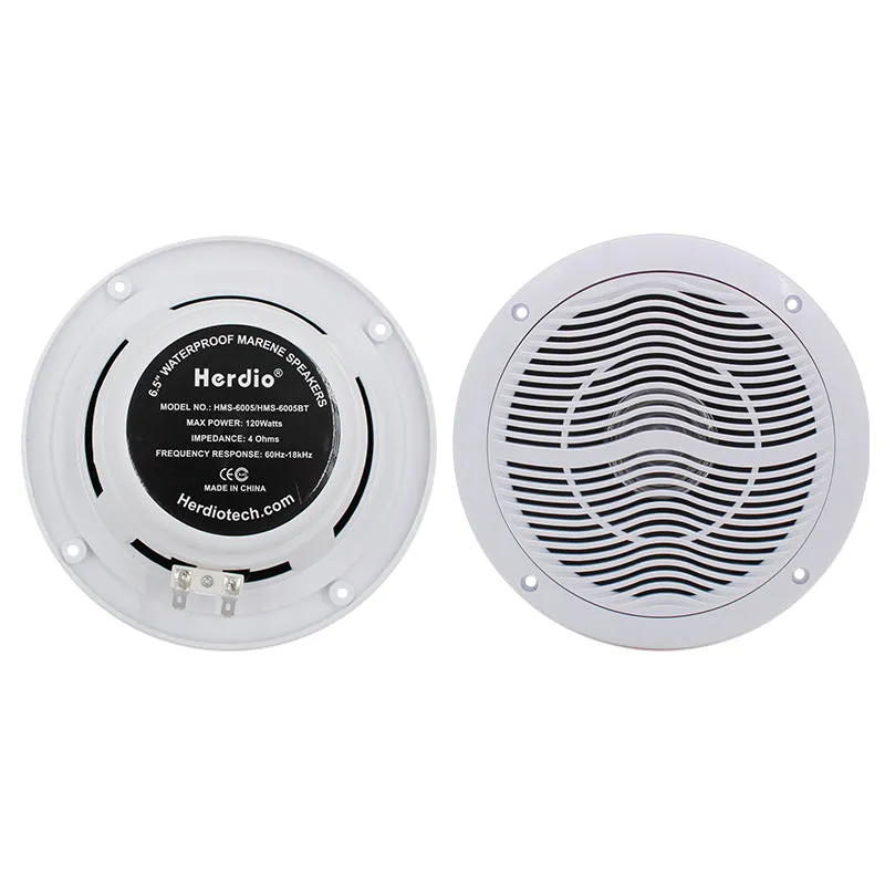 6.5" Marine Speakers 120 Watts 2-Way HMS-6005W