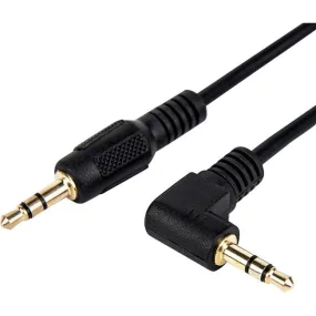 6Ft Slim 3.5Mm To Right Angle,Sterio Audio Cable Black