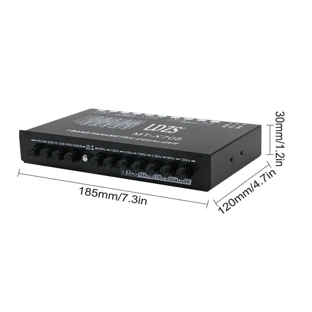 7 Band Car Equalizer Multifunctional Car Audio EQ Tuning Crossover Amplifier Parametric Equalizer Car Audio Equalizer