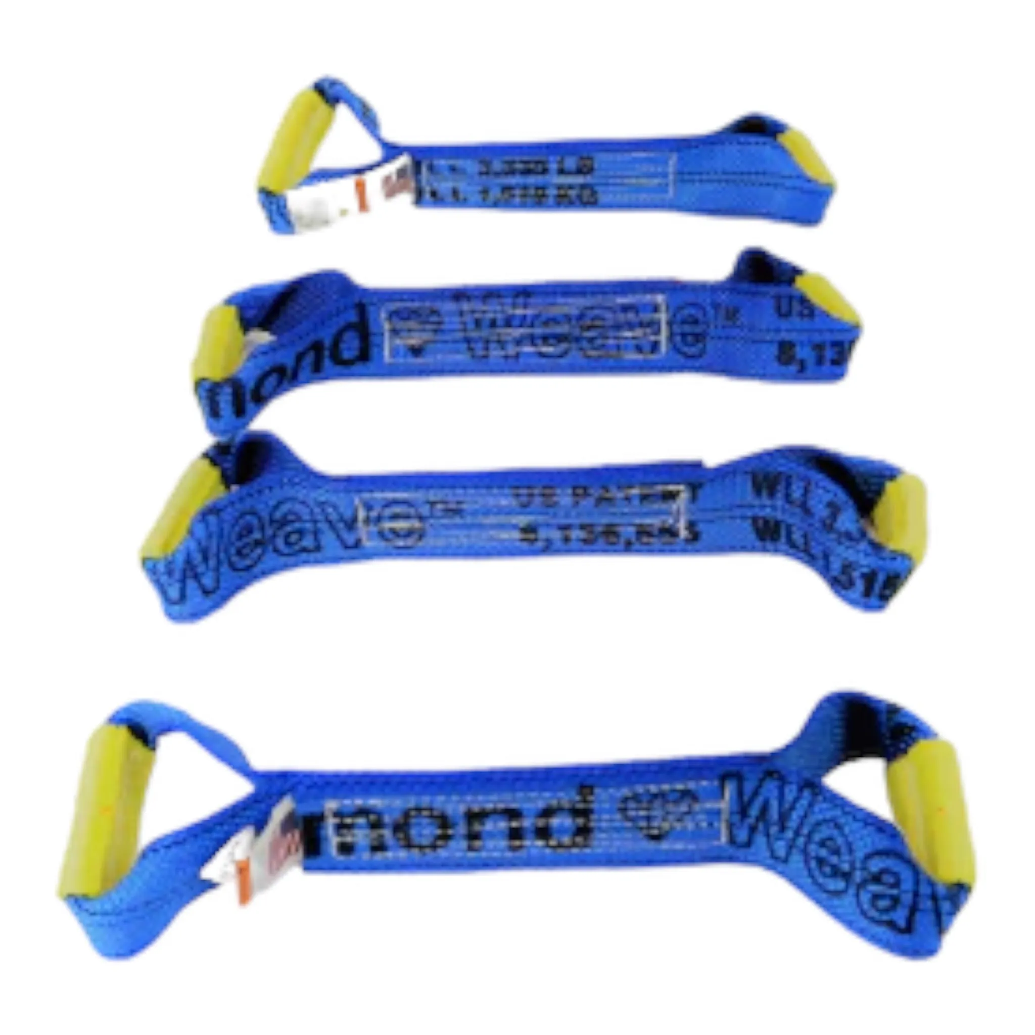 8 Point DiamondWeave™  14 Ft Strap Kit for Rollback/Flatbed Tie Downs with 12" Chain Tail | COLOR OPTIONS