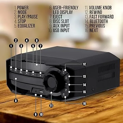 800 Watt Wireless Bluetooth Stereo Shelf System with Remote Controller FM/MP3/CD/DVD/USB/AV Compatible, Powerful Bass Speakers for Home Theater & Home Audio