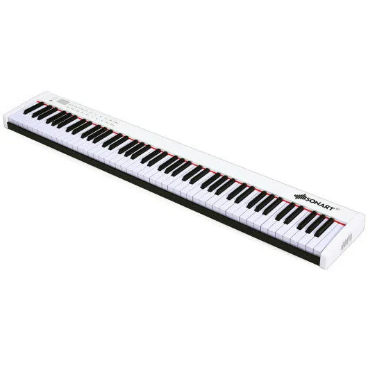 88-Key Portable Full-Size Semi-weighted Digital Piano Keyboard-White