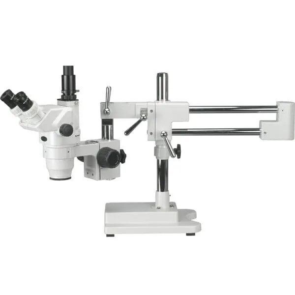 AmScope ZM-4 Series Ultimate Zoom Trinocular Stereo Microscope 3.35X-45X Magnification on 3D Boom Stand