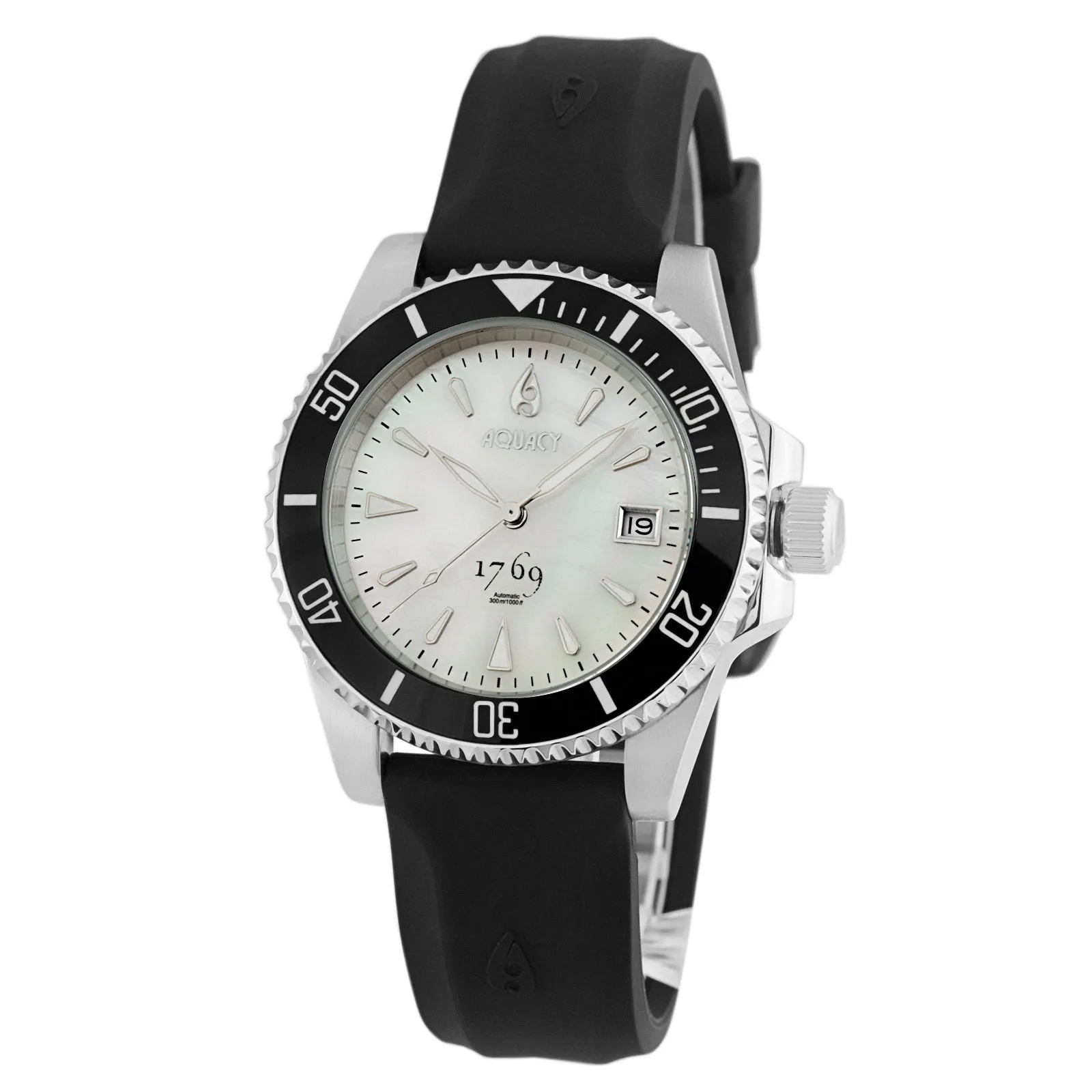 Aquacy 1769 Hei Matau Men's Automatic 300M White Diver MOP Watch ETA 2824 1769.WMP.B.S.ET