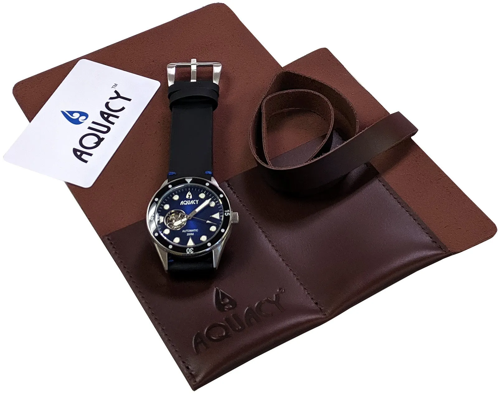 Aquacy Hei Matau Cave Diver Open Heart Men's Automatic 200M Vintage Blue Black Dive Watch CD.38.BLB.B.L