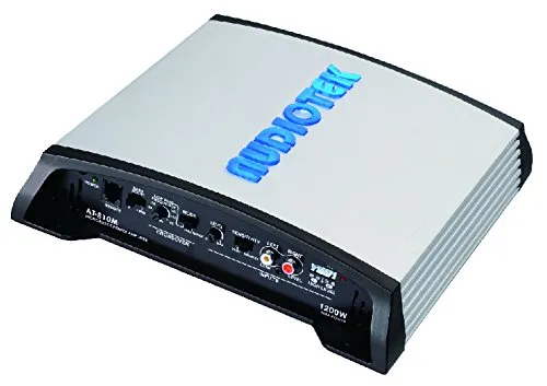 Audiotek At810M Class Ab 1 Channel Mono 2 Ohm Stable 1200W Stereo Power Car Amplifier W/Bass Control