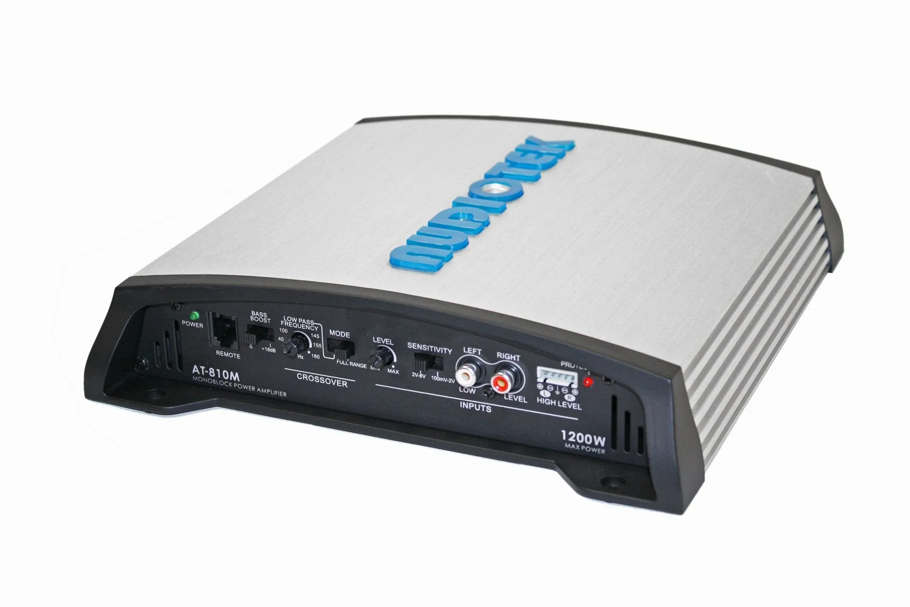 Audiotek At810M Class Ab 1 Channel Mono 2 Ohm Stable 1200W Stereo Power Car Amplifier W/Bass Control