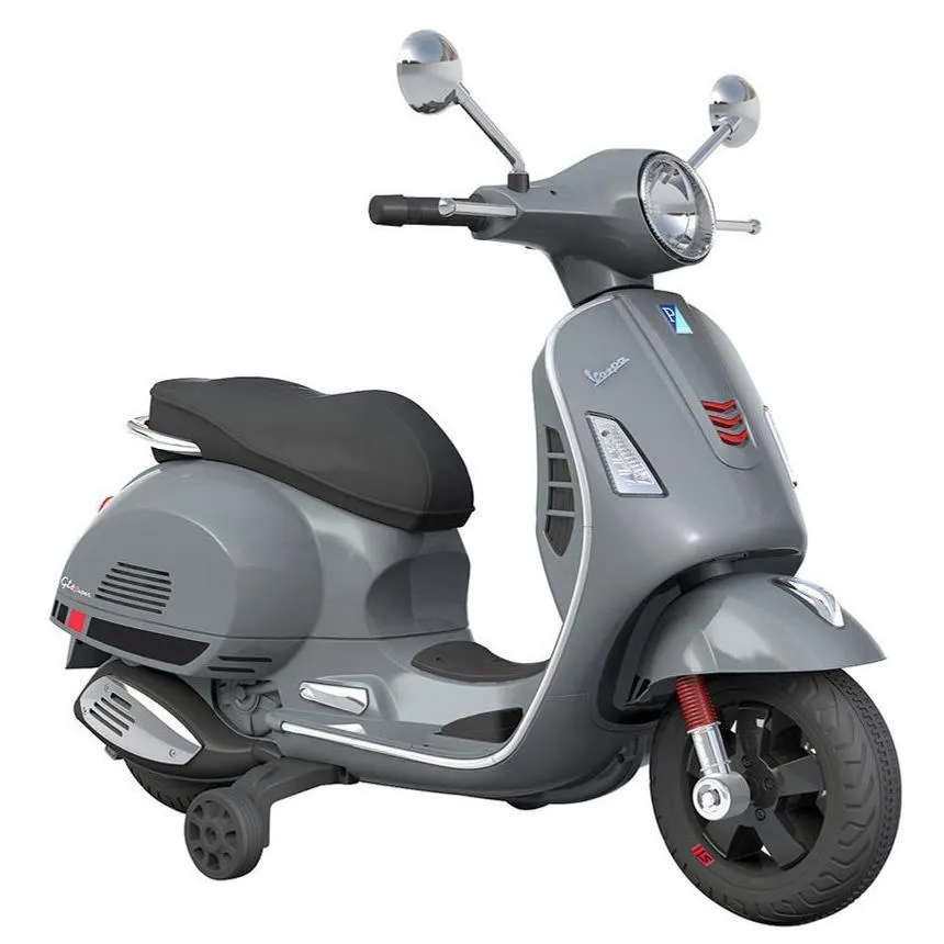 Aussie Baby Vespa Licensed 12V Kids Ride On Motorbike - Grey