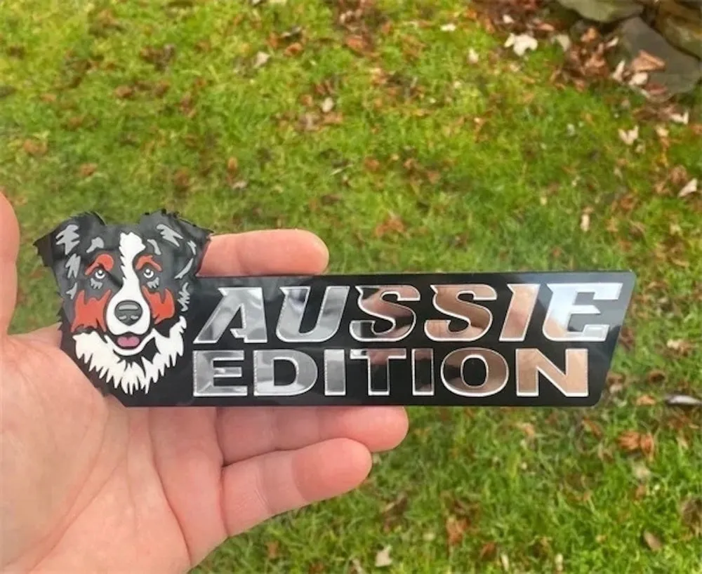 Australian Shepherd Car Badge Laser Cutting Car Emblem CE010