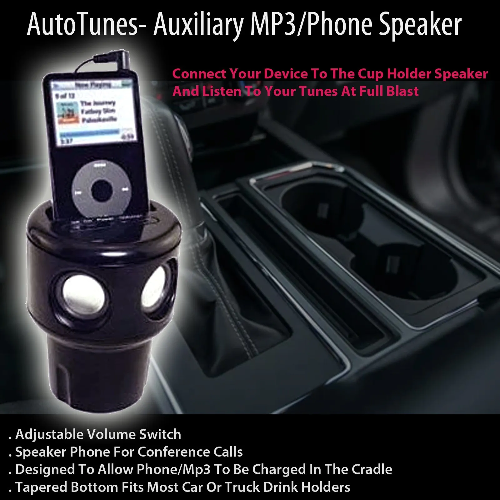 AutoTunes- Auxiliary MP3/Phone Speaker for Car or Office