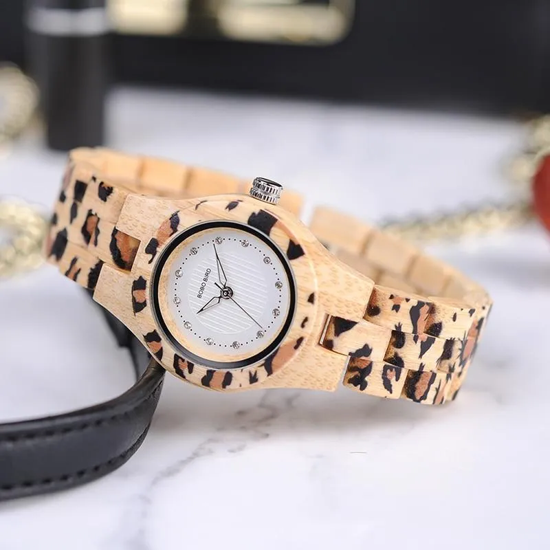 Bamboo/Wooden Jaguar/Leopard Watch for Ladies! Jaguars Fans LOOK!