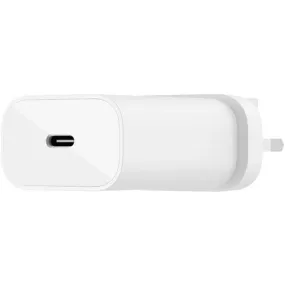 Belkin 25W USB-C Wall Charger, Power Delivery PPS 1M PVC C-C Cable, White