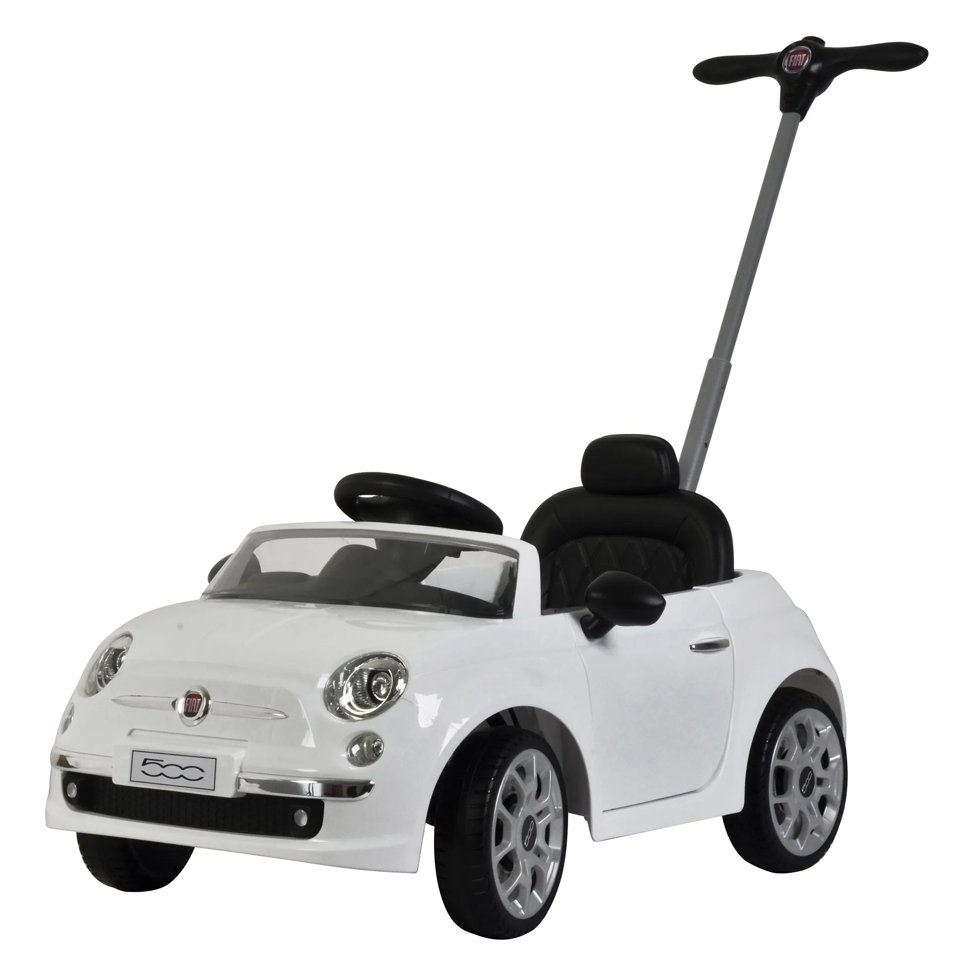 Best Ride On Cars 2-in-1 Fiat 500 Model Baby Toddler Push Car Stroller, White