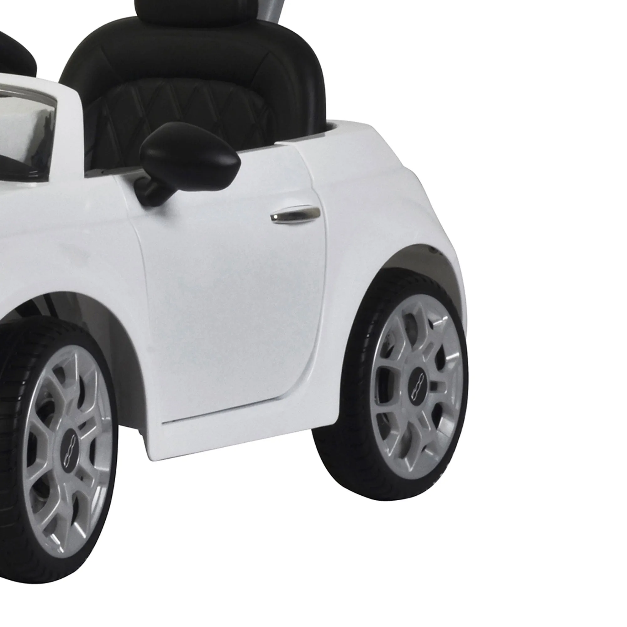 Best Ride On Cars 2-in-1 Fiat 500 Model Baby Toddler Push Car Stroller, White