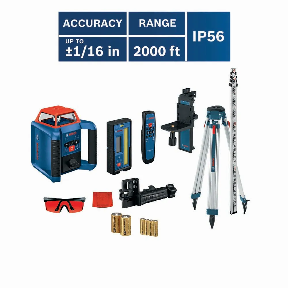 Bosch GRL2000-40HVK REVOLVE2000 Self-Leveling Horizontal/Vertical Rotary Laser Kit