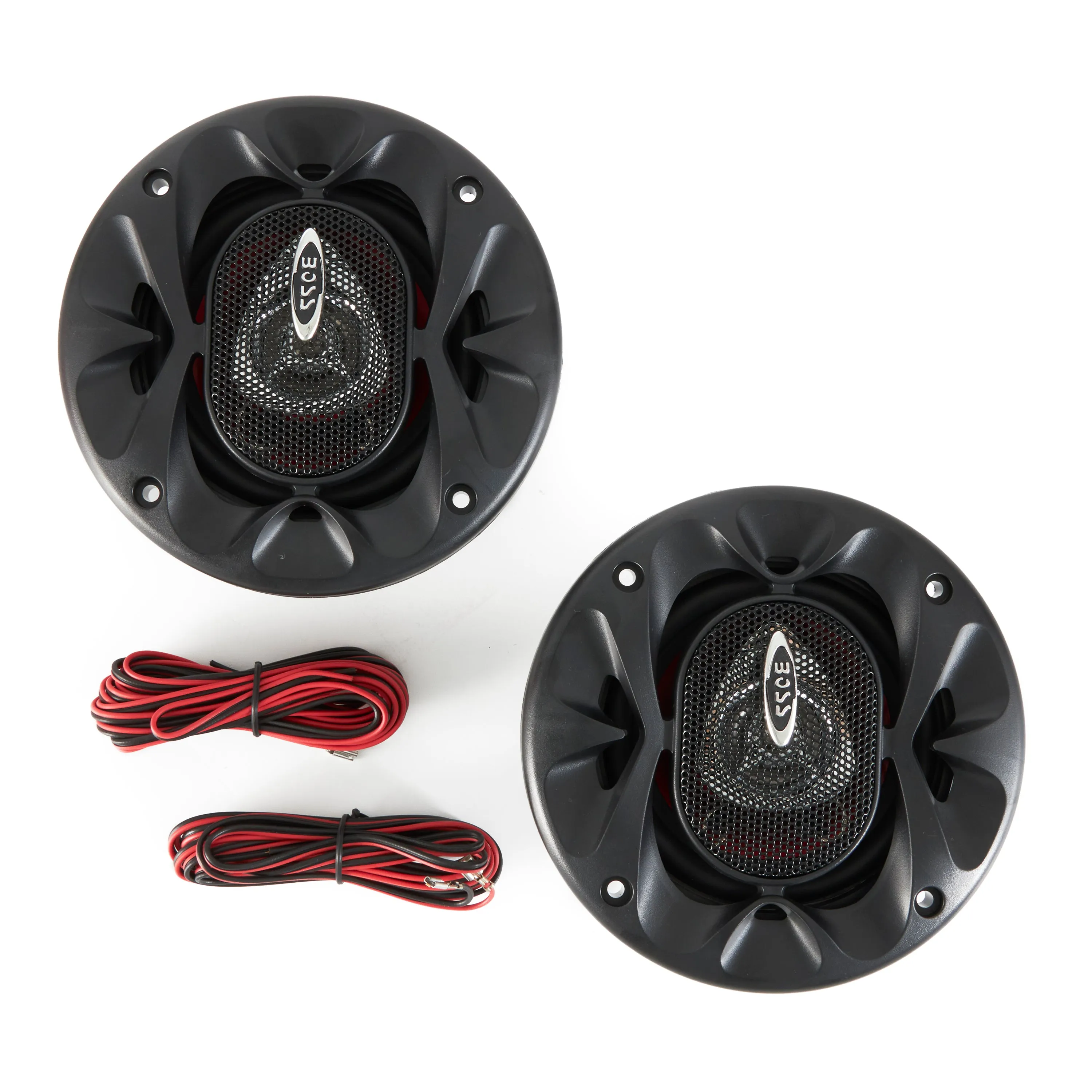 BOSS 4 Inch 200W 2 Way Car Audio Coaxial Speakers Stereo, Red PAIR (4 Pack)