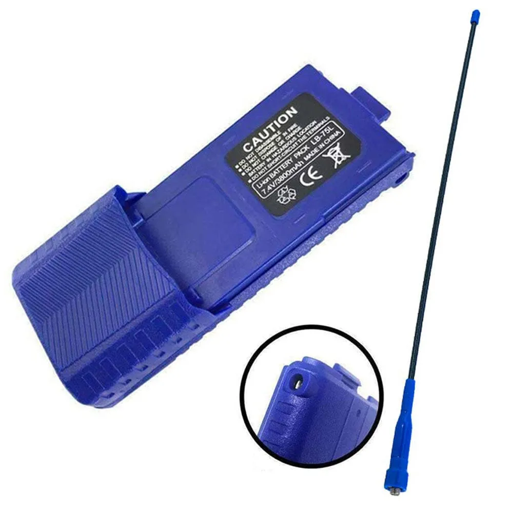 BUNDLE - Long Range Upgrade for Rugged V3 , RH5R Handheld Radios - Long Range Antenna and XL Battery