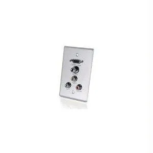 C2g Single Gang Hd15 Vga (top)   3.5mm   Composite Video   Stereo Audio Wall Plate -