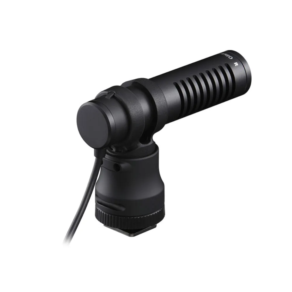 Canon DM-E100 Directional Stereo Microphone with Wired 3.5mm Audio Jack, Integrated Shock Mount, Windscreen for EOS Digital Camera, Vlogging, Video Recording & Production