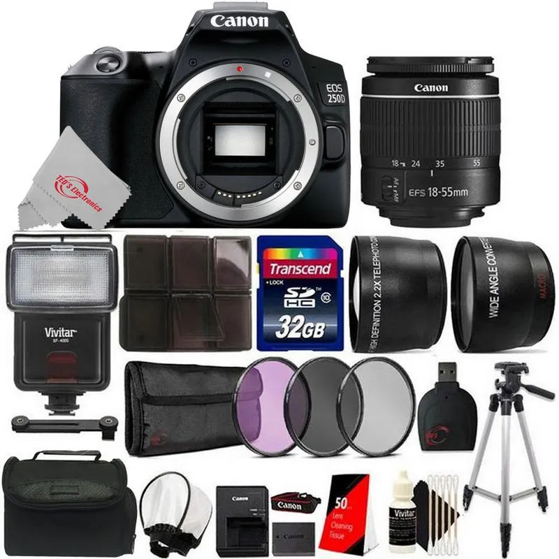 Canon EOS 250D / Rebel SL3 24.1MP 4K Digital SLR Camera   32GB Accessory Kit