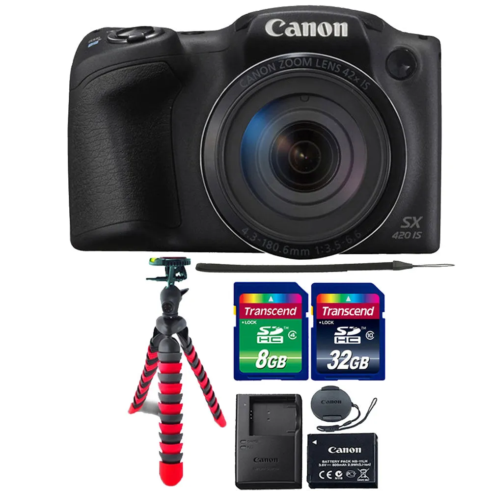 Canon PowerShot SX420 IS 20MP Digital Camera with 32GB Accessory Kit