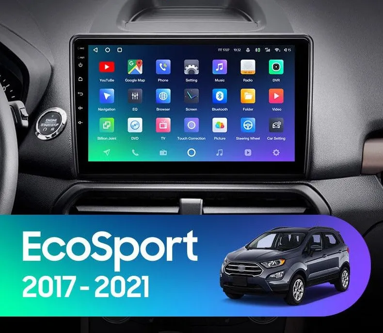 Car Dealz Premium Advanced 4G Data Model 10.2" Android 12.0 For Ford EcoSport Eco Sport 2017 - 2021 In Dash Plus OEM Fascia