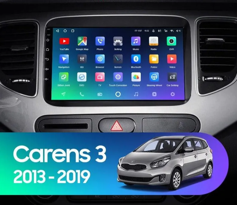 Car Dealz Premium Advanced 4G Data Model 10.2" Android 12.0 For Kia Carens RP 3 III 2013 - 2019 In Dash Plus OEM Fascia