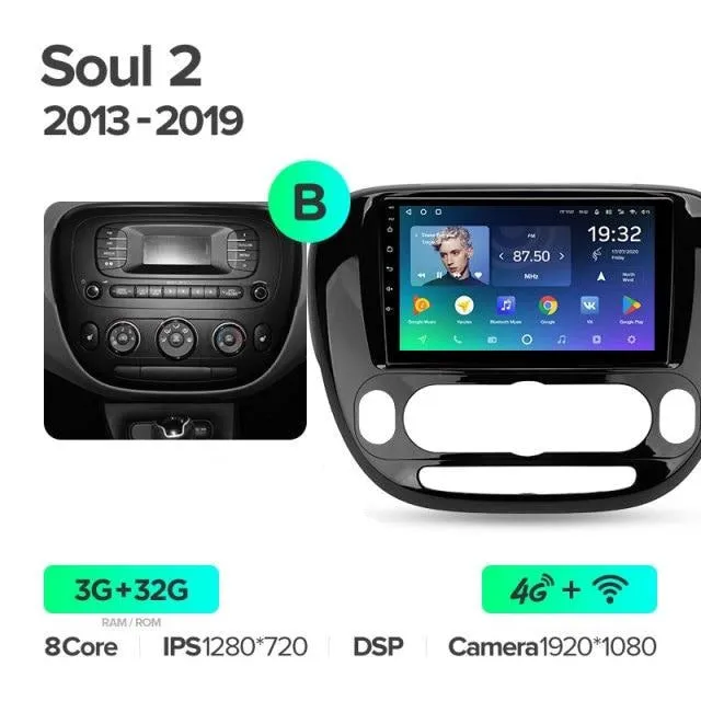 Car Dealz Premium Advanced 4G Data Model 10.2" Android 12.0 For Kia Soul 2 PS 2013 - 2019 In Dash Plus OEM Fascia