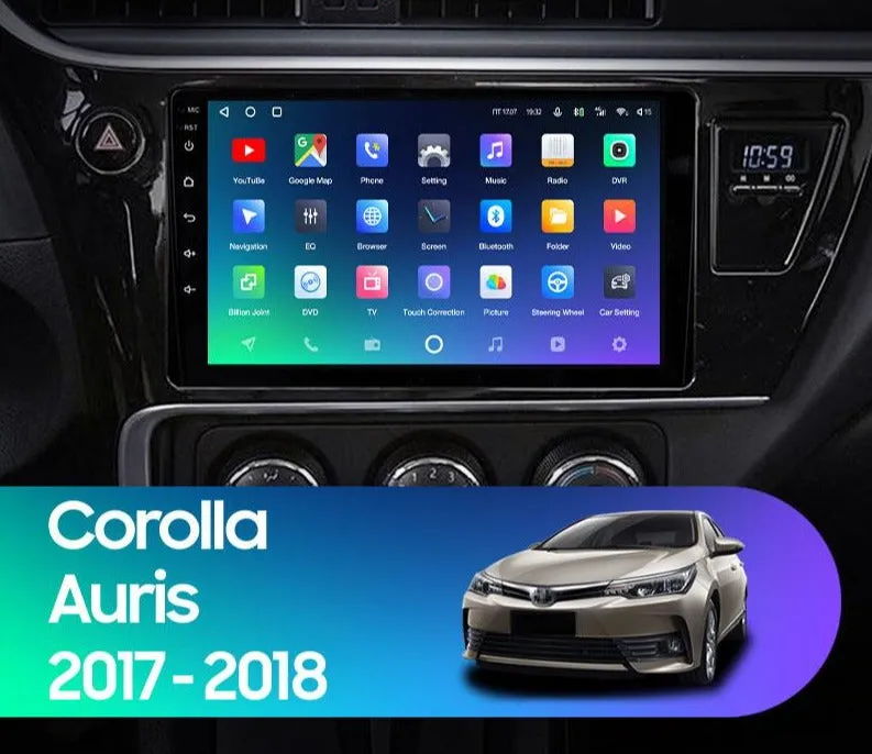 Car Dealz Premium Advanced 4G Data Model 10.2" Android 12.0 For Toyota Corolla 11 Auris E180 2017-2018