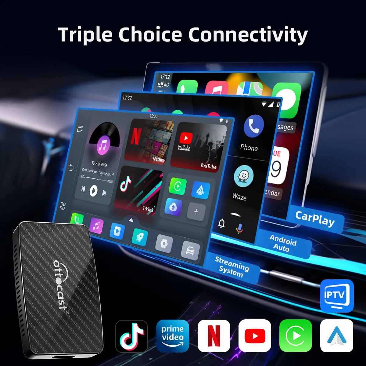 Car Tv Mate Pro Universal - Wireless CarPlay & Android Auto with HDMI Multimedia