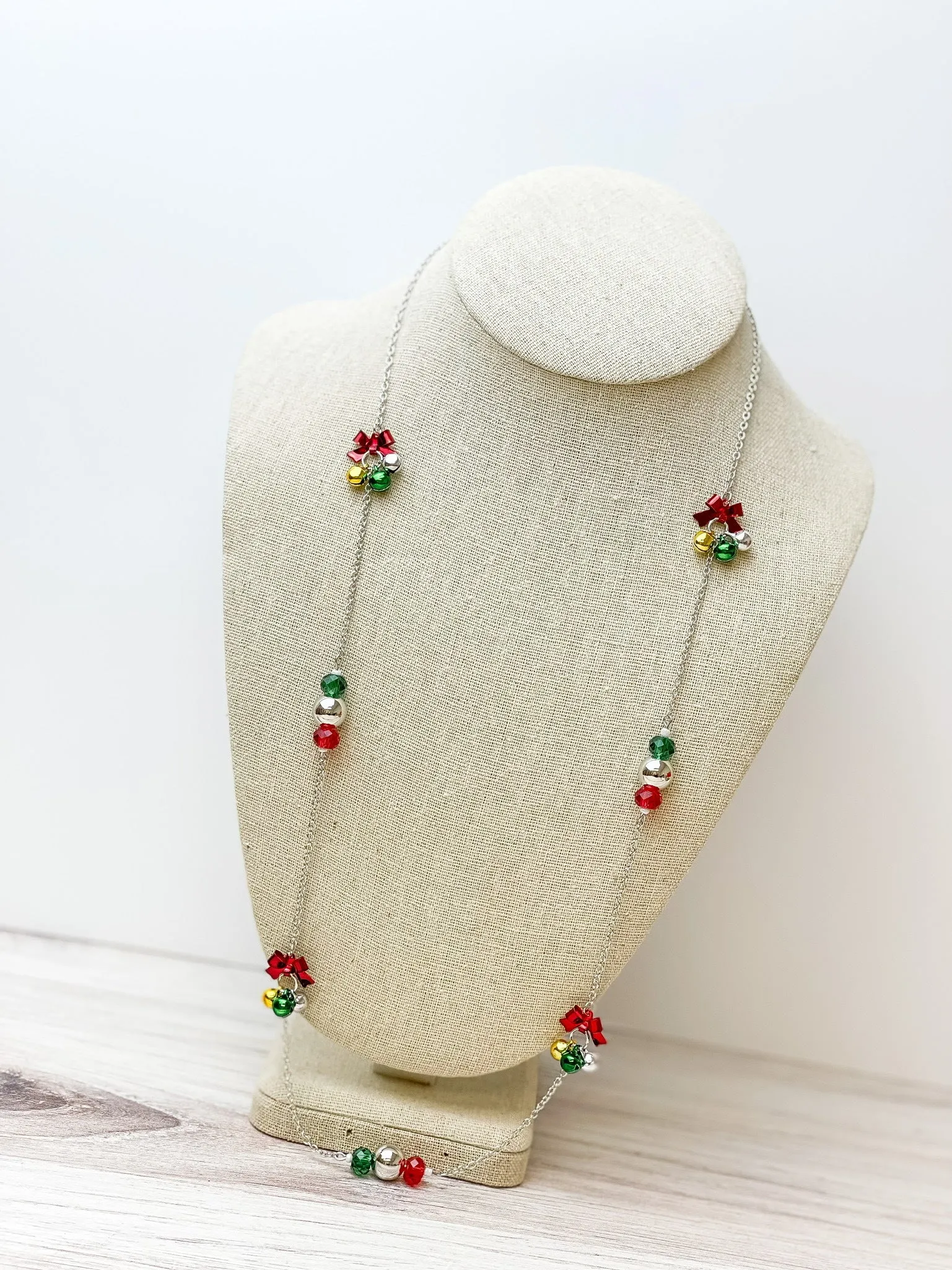 Christmas Multi Charm Jingle Long Necklace