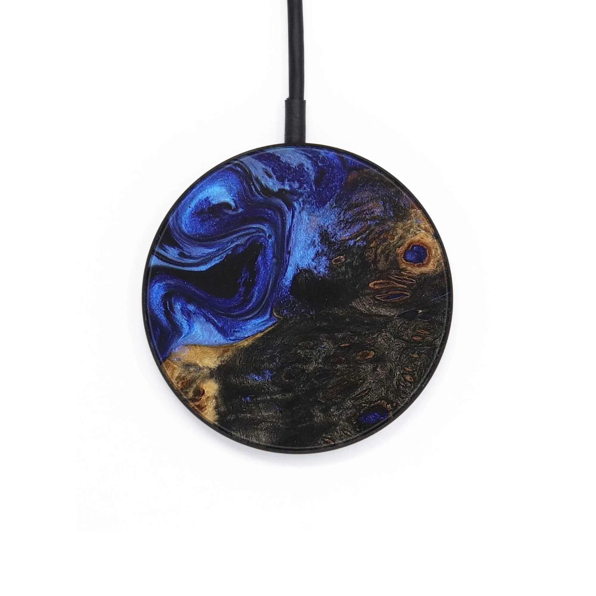 Circle Wood Resin Wireless Charger - Bennett (Blue, 655396)