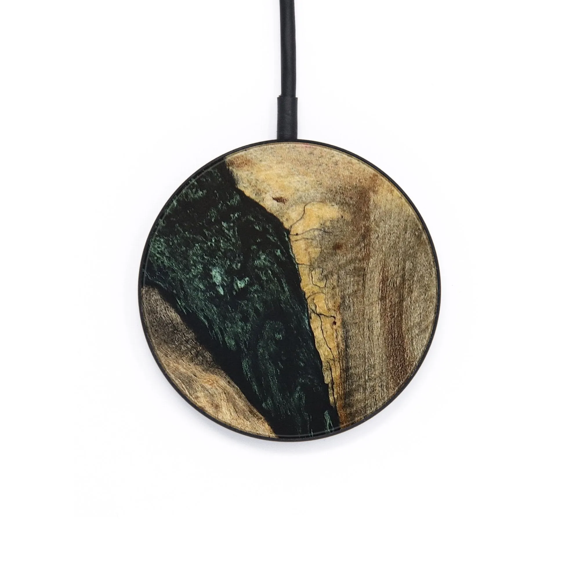 Circle Wood Resin Wireless Charger - Braylon (Black & White, 654423)