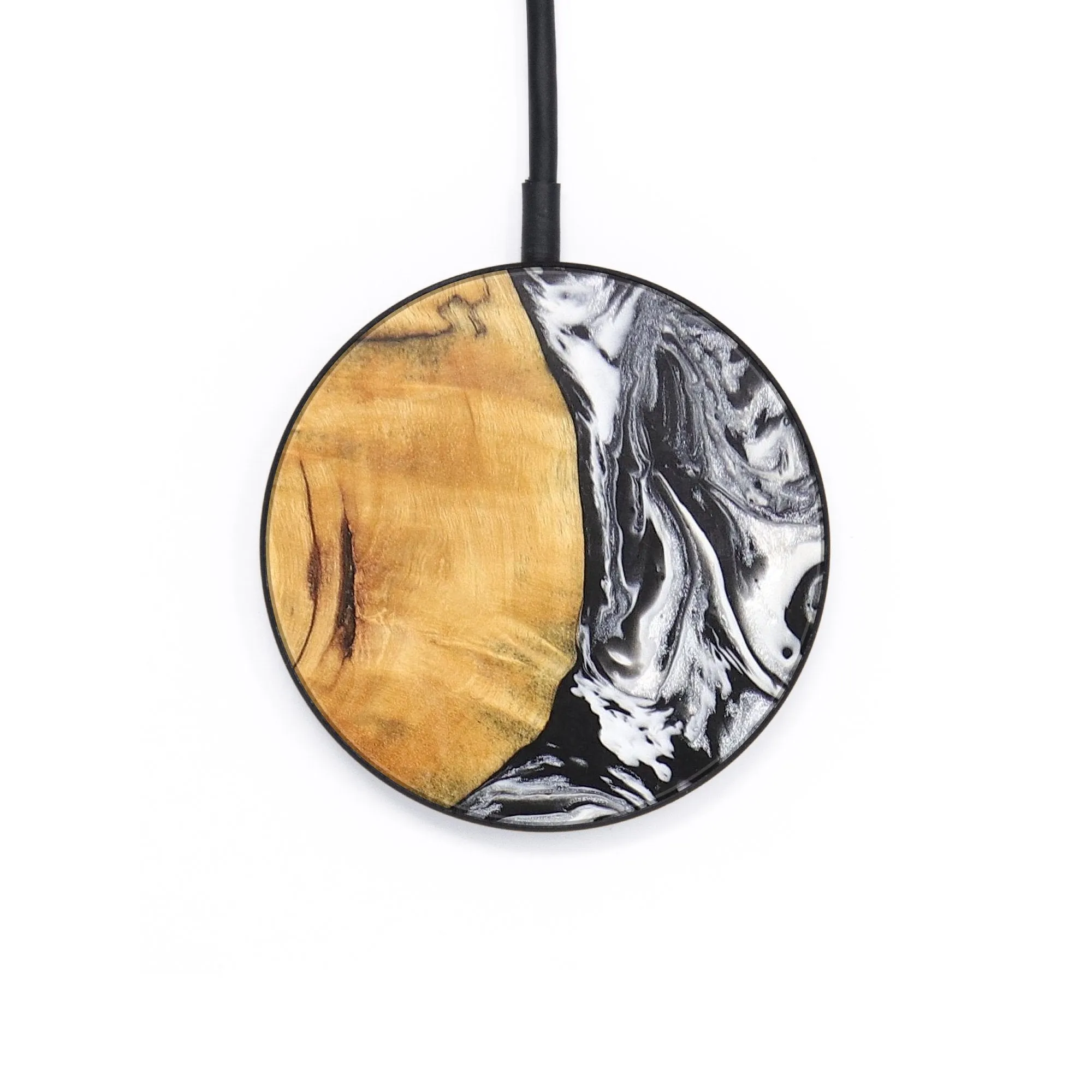 Circle Wood Resin Wireless Charger - Chase (Black & White, 697897)