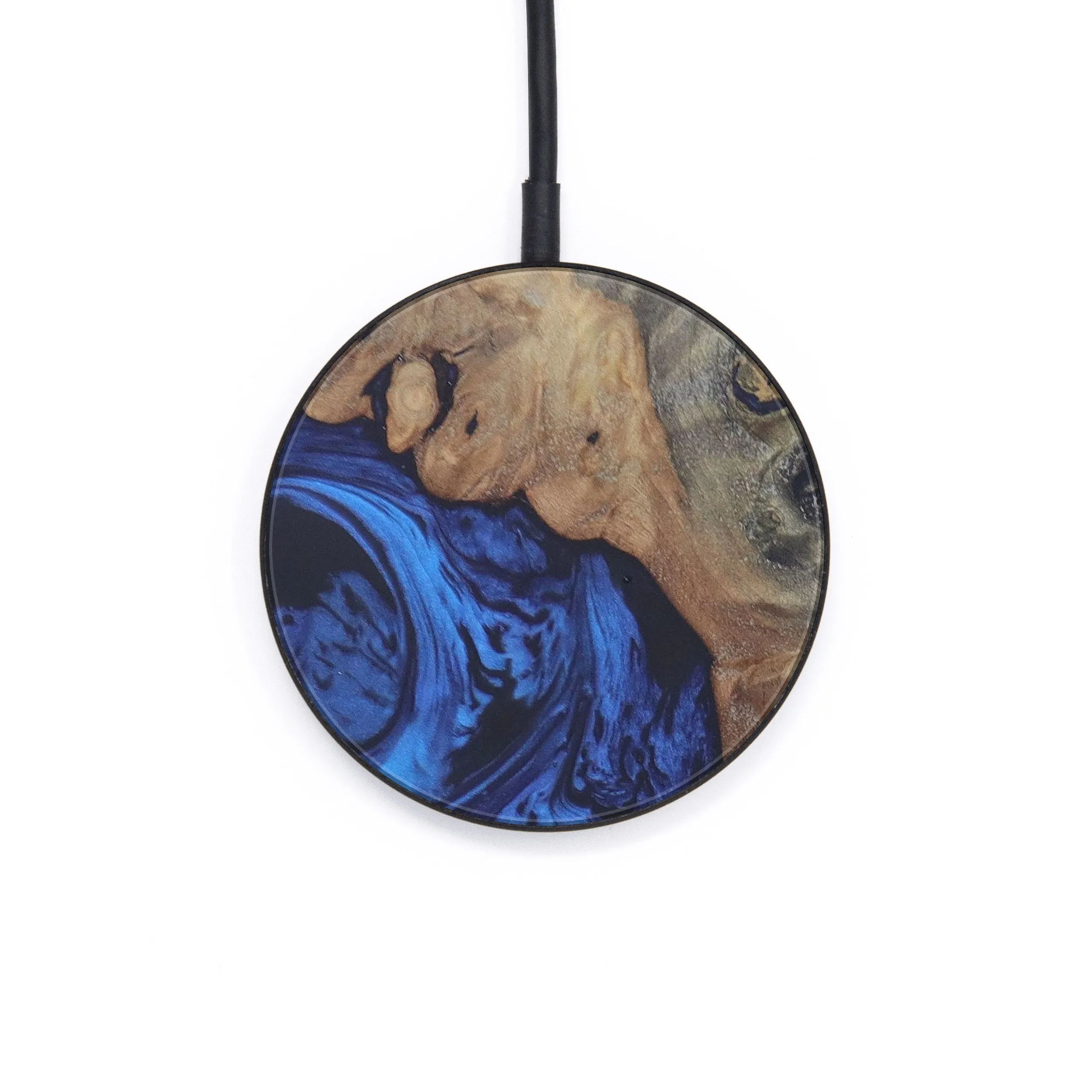 Circle Wood Resin Wireless Charger - Cressie (Dark Blue, 567305)