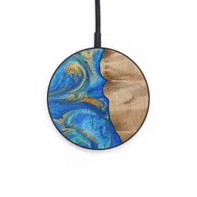 Circle Wood Wireless Charger - Margret (Teal & Gold, 733110)