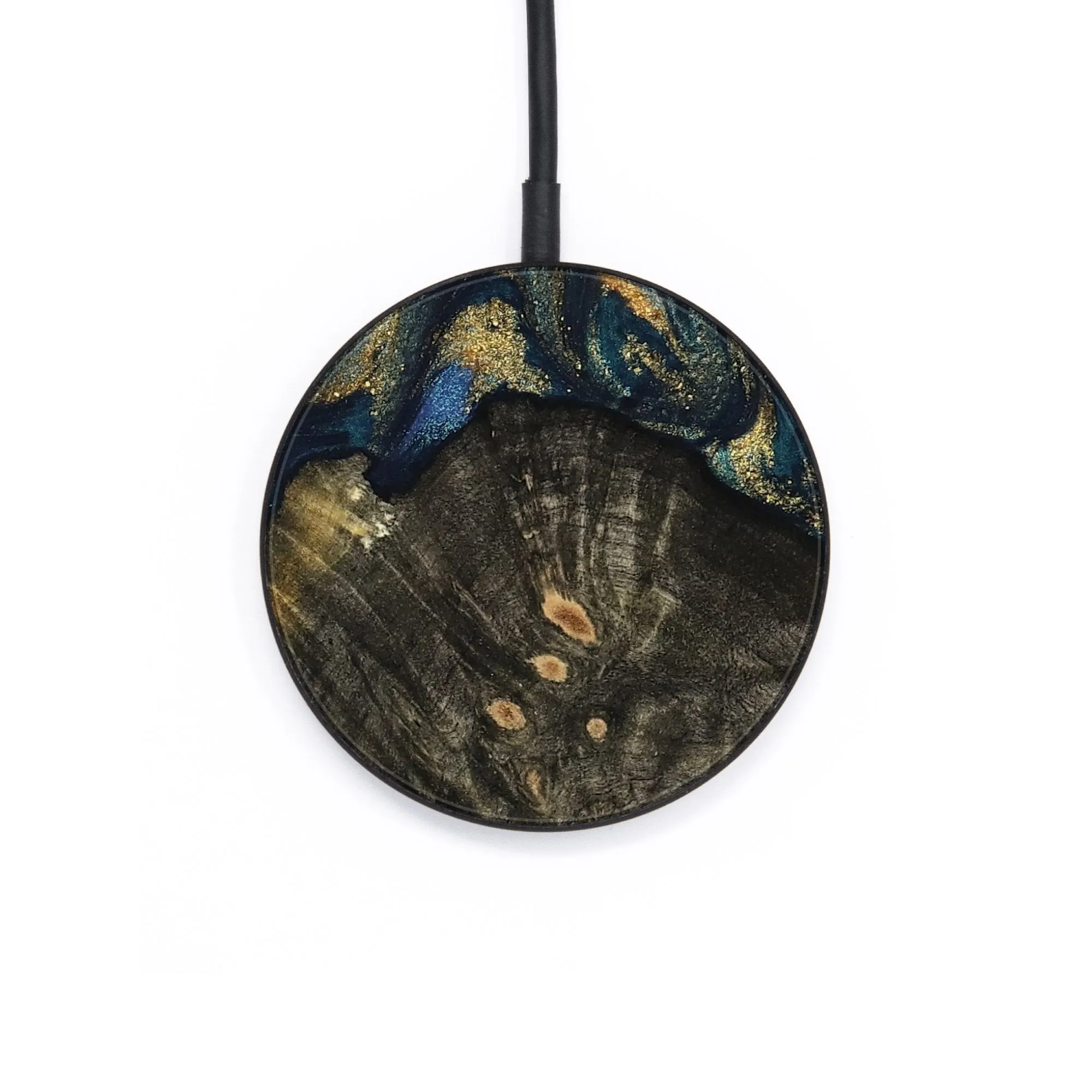 Circle Wood Wireless Charger - Yawar (Teal & Gold, 734398)