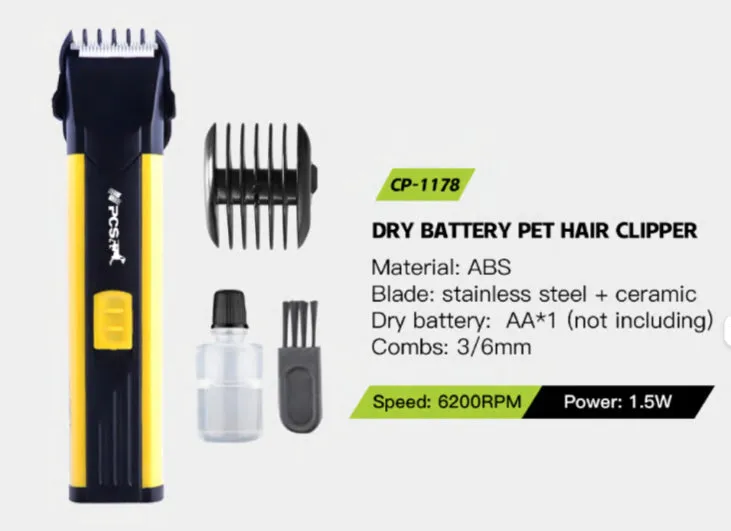 Clippers Dog Pet Handy 1.5W AA Battery Powered ABS