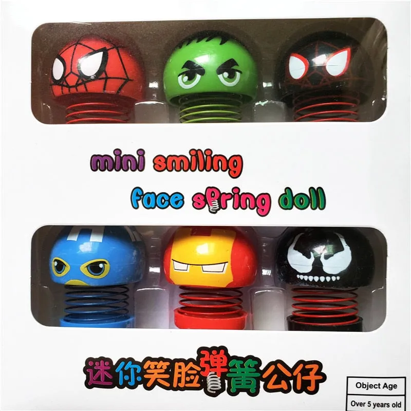 Cute Emoji Mini Shaking Funny Smile Face Springs Dancing Toys Pack of 6