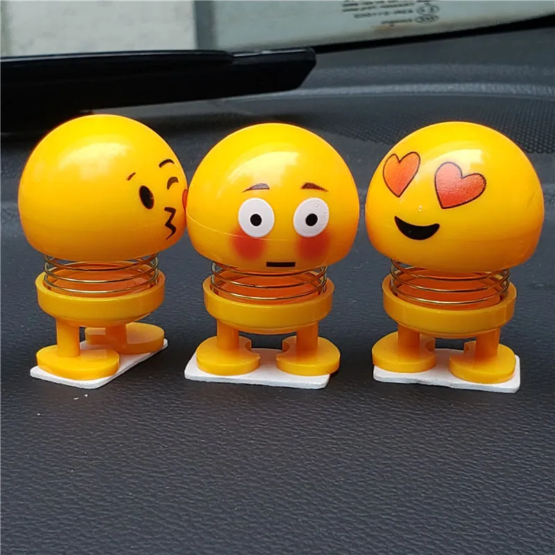 Cute Emoji Mini Shaking Funny Smile Face Springs Dancing Toys Pack of 6