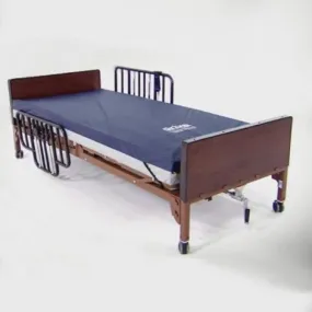 Delta Ultra Light Semi Electric Hospital Bed with Half Rails and Therapeutic Support Mattress